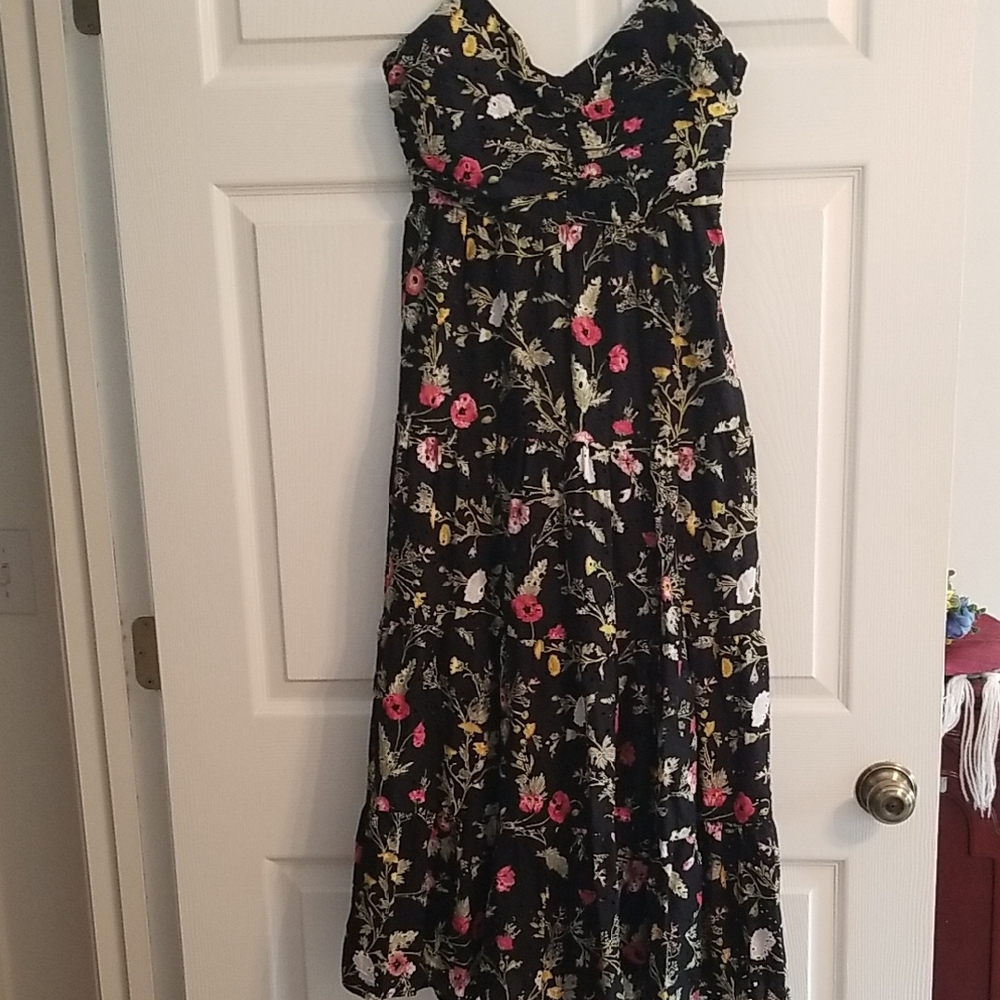 Zara Floral l Black Maxi Dress,size Small